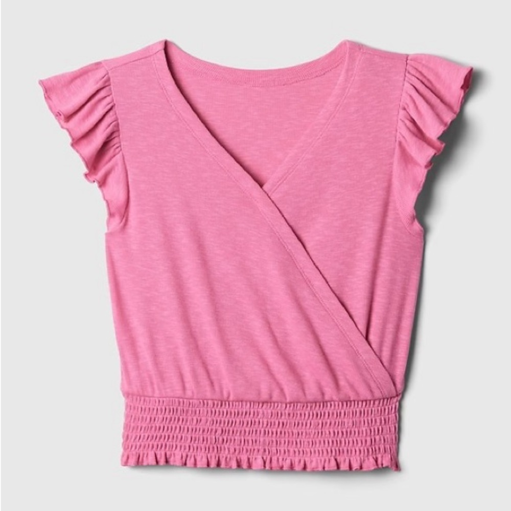 Girls Wrap Top with Flutter Sleeve | Size 14-16